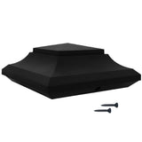 NUVO IRON 6 in. x 6 in. Black Plastic Pyramid Post Cap (24-Pack)