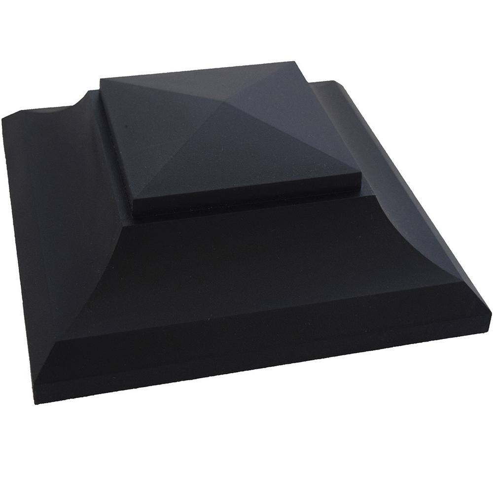 NUVO IRON 6 in. x 6 in. Black Plastic Pyramid Post Cap (24-Pack)