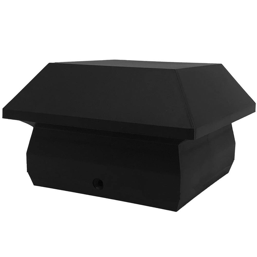 NUVO IRON 4 in. x 4 in. Black Plastic Pyramid Post Cap (24-Pack)