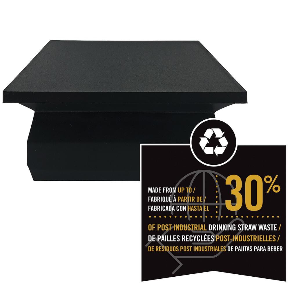 NUVO IRON 4 in. x 4 in. Black Plastic Pyramid Post Cap (24-Pack)