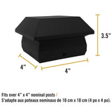 NUVO IRON 4 in. x 4 in. Black Plastic Pyramid Post Cap (24-Pack)