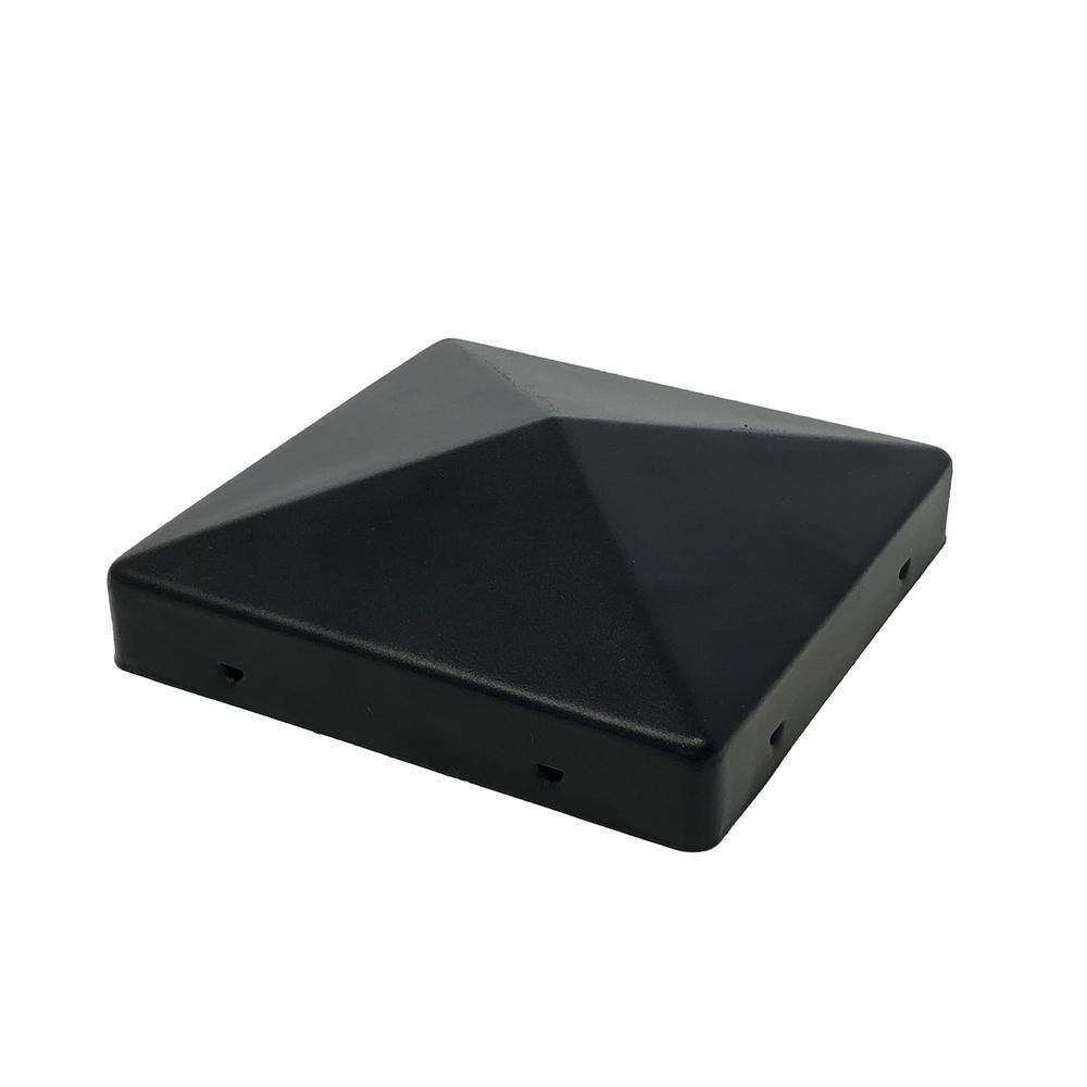 NUVO IRON Easy-Cap 6 in. x 6 in. Black Galvanized Steel Pyramid Post Cap (72-Pack)