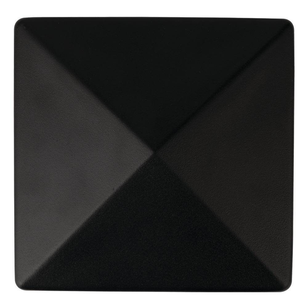 NUVO IRON Easy-Cap 6 in. x 6 in. Black Galvanized Steel Pyramid Post Cap (72-Pack)