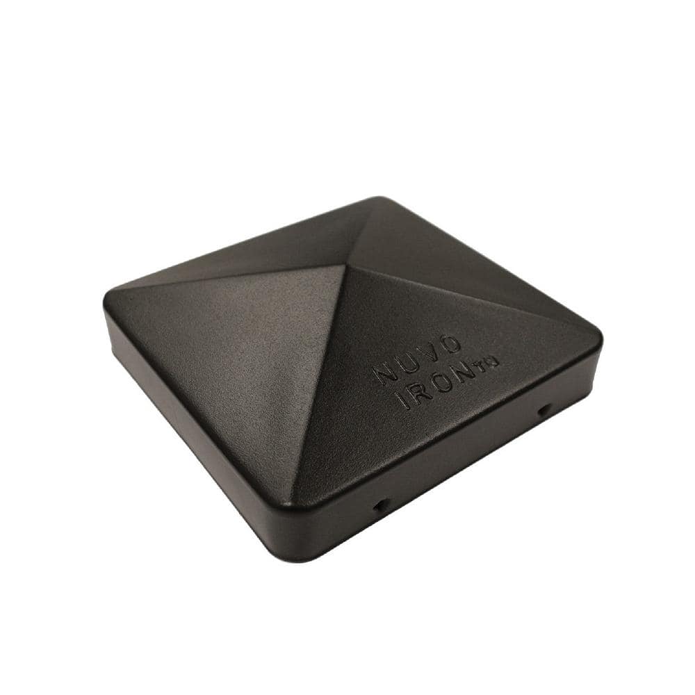 NUVO IRON Easy-Cap 6 in. x 6 in. Black Galvanized Steel Pyramid Post Cap (72-Pack)