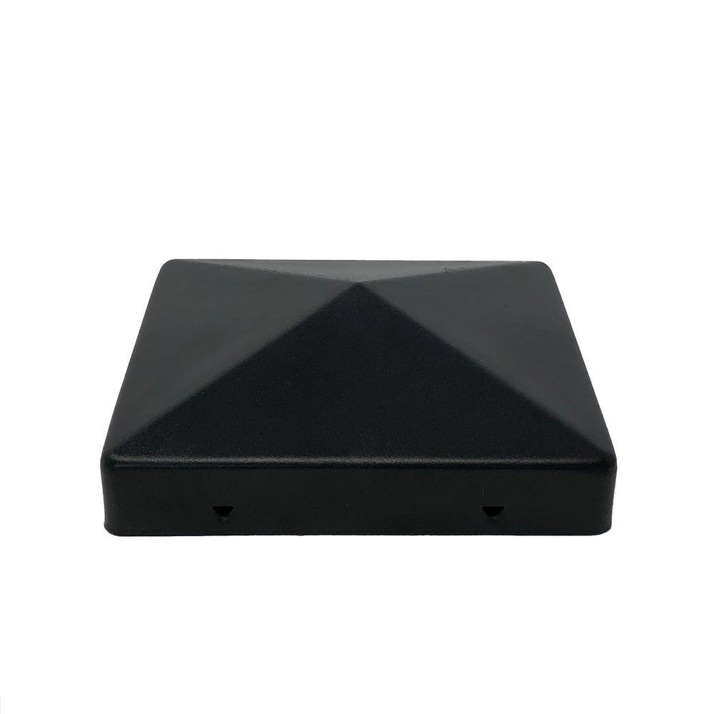 NUVO IRON Easy-Cap 6 in. x 6 in. Black Galvanized Steel Pyramid Post Cap (72-Pack)