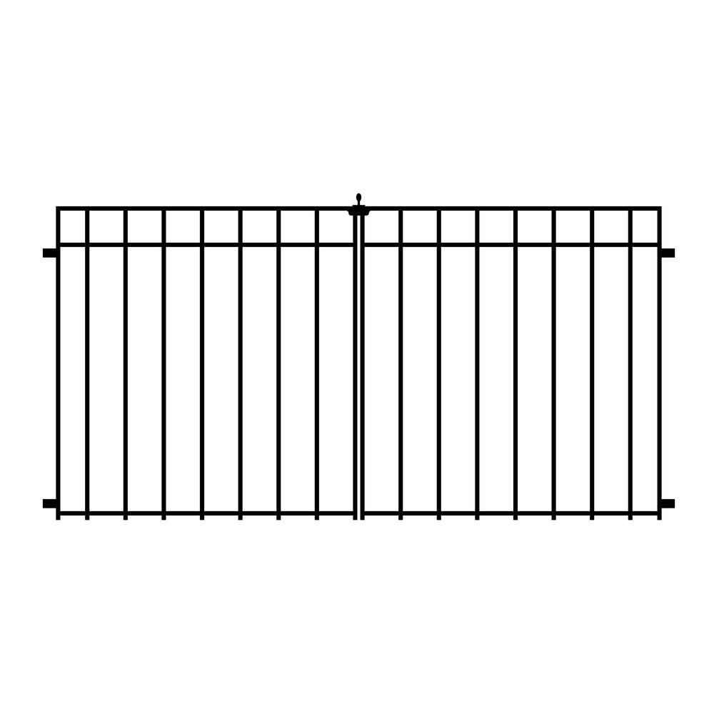 NUVO IRON Quick Fence Series 34 in. W x 34 in. H Black Steel Coral Fence Double Gate Latch Included