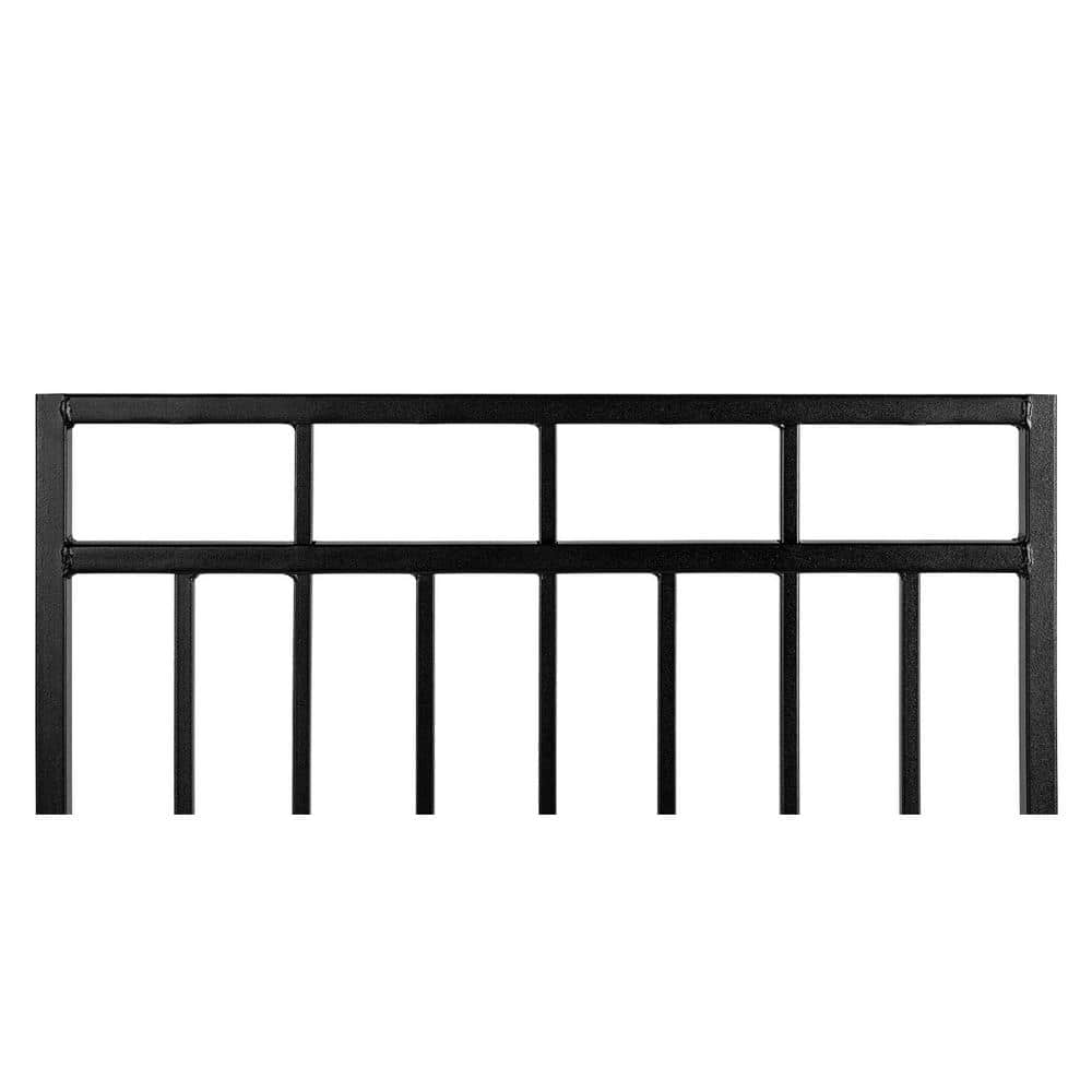 NUVO IRON 2.75 ft. x 3.83 ft. Benitoite Profile Black Iron Center Point Fence Gate