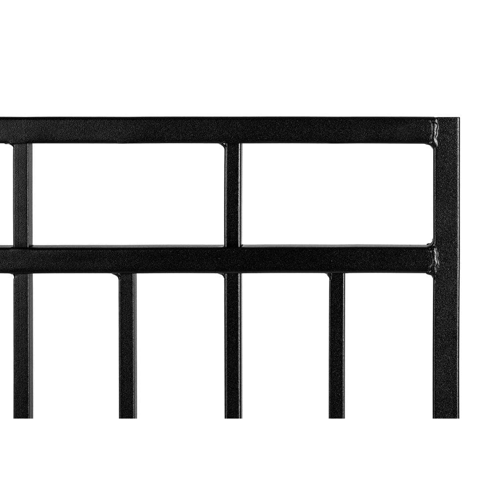 NUVO IRON 2.75 ft. x 3.83 ft. Benitoite Profile Black Iron Center Point Fence Gate