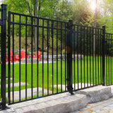 NUVO IRON 2.75 ft. x 5.67 ft. Coral Profile Black Iron Flat Top Fence Gate