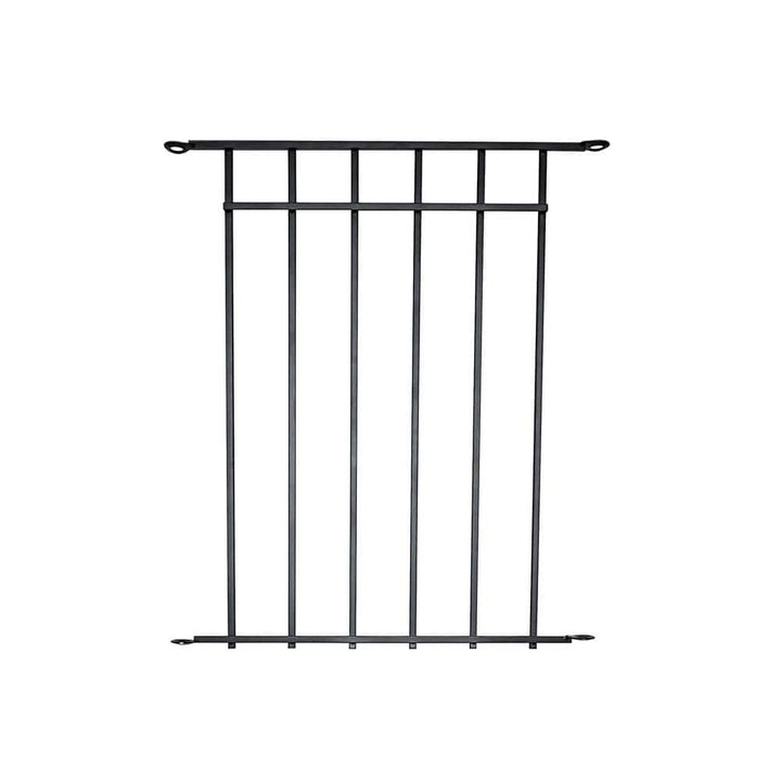 NUVO IRON Quick Fence Series 29 in. W x 34 in. H Black Steel Coral Fence Panel