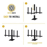 NUVO IRON Quick Fence Series 29 in. W x 34 in. H Black Steel Coral Fence Panel