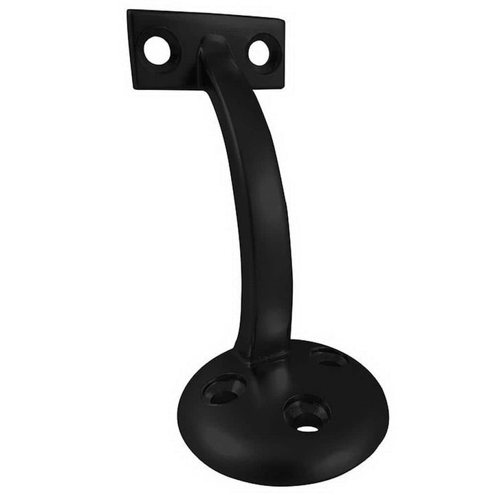 Onward 3-1/8 in. (80 mm) Black General-Duty Zamak Handrail Bracket for Flat Bottom Handrail