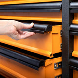GEARWRENCH GSX 72 in. x 25 in. 18 Drawer Orange and Black Rolling Tool Cabinet with Stainless Steel Worktop and Black Pulls
