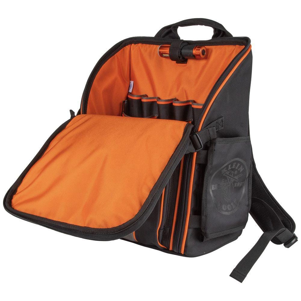 Klein Tools Tradesman Pro 17.25 in Tool Station Backpack with Worklight, 21 Pockets, 1680D Ballistic Nylon