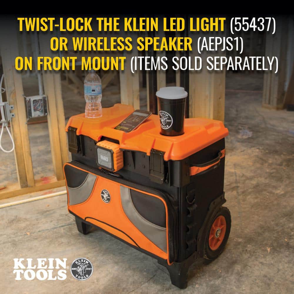 Klein Tools Tradesman Pro Tool Master Rolling Tool Bag, 22 in., 19 Pockets (Model 55473RTB)