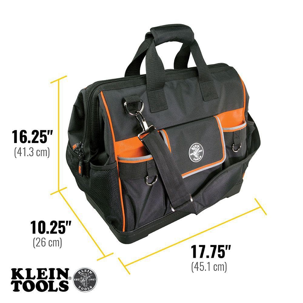 Klein Tools Tradesman Pro Wide-Open Tool Bag, 42 Pockets, 16-Inch (Model 55469)