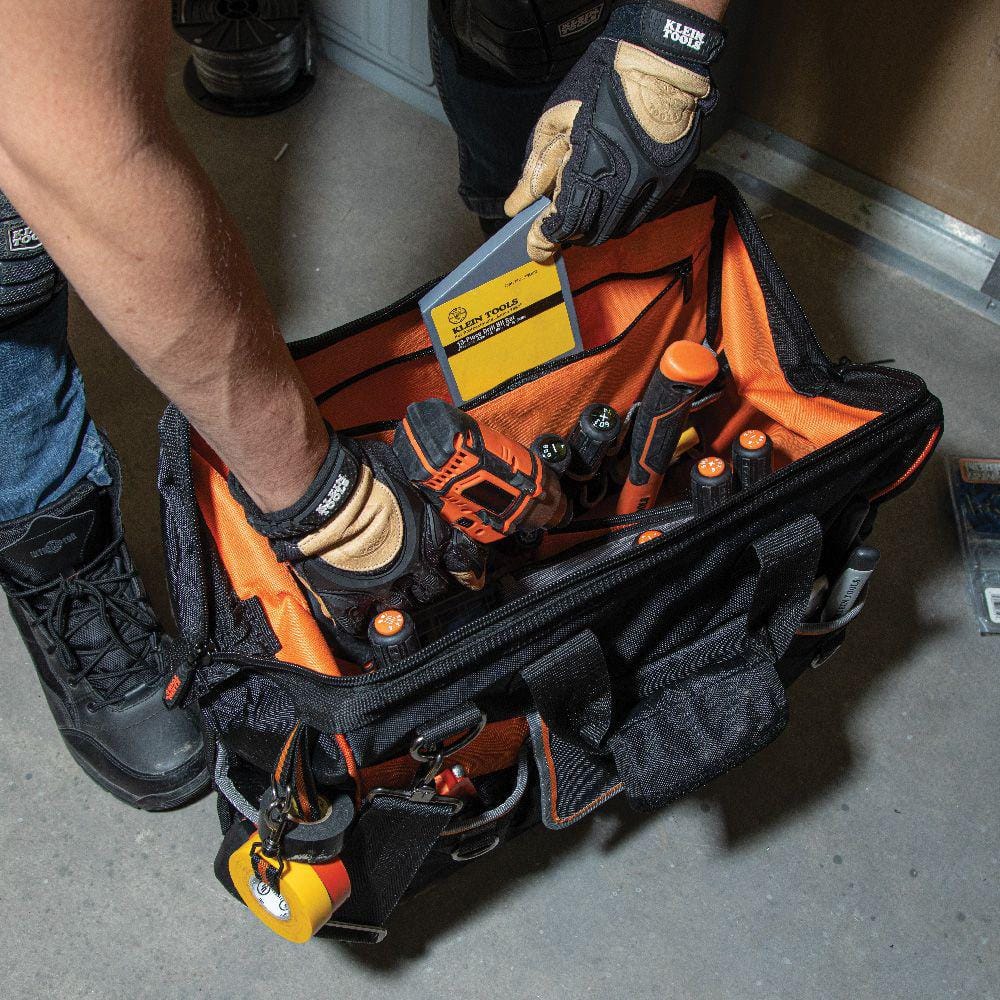 Klein Tools Tradesman Pro Wide-Open Tool Bag, 42 Pockets, 16-Inch (Model 55469)
