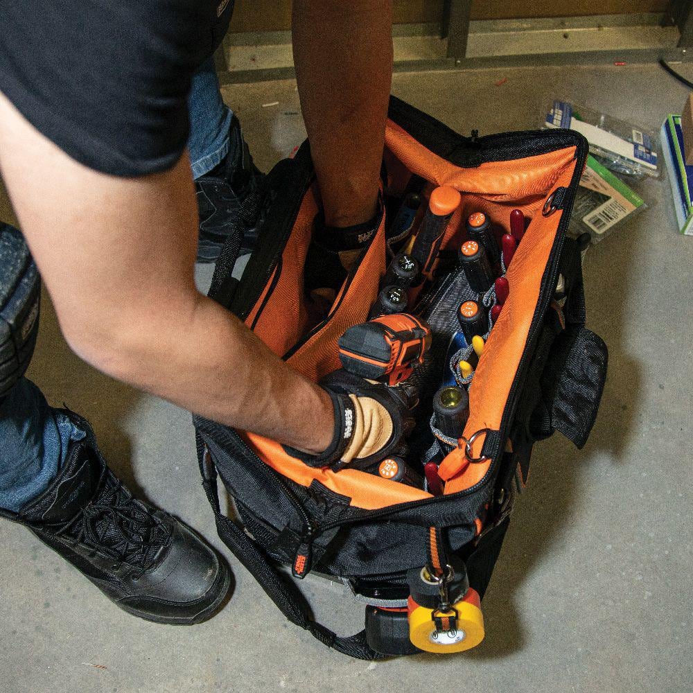 Klein Tools Tradesman Pro Wide-Open Tool Bag, 42 Pockets, 16-Inch (Model 55469)