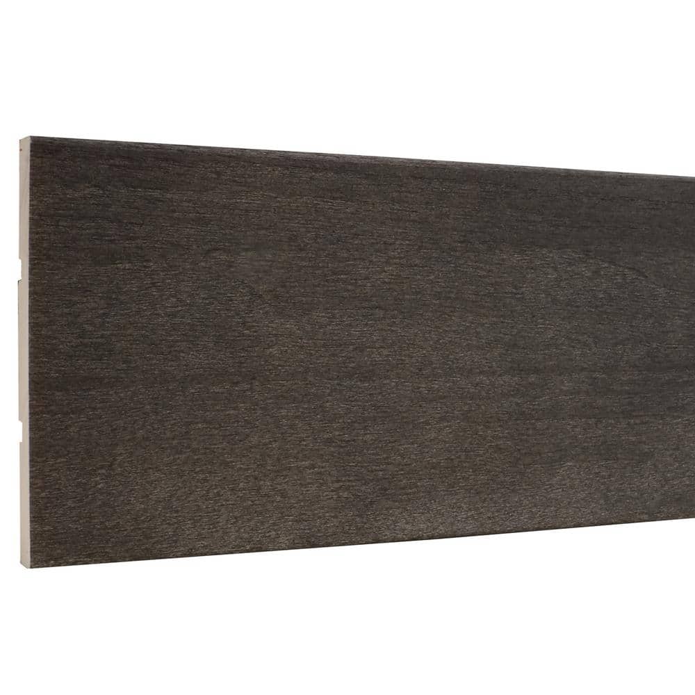 ORNAMENTAL 7/16 in. x 3-1/2 in. x 96 in. Prestained Black Wood Casing Moulding