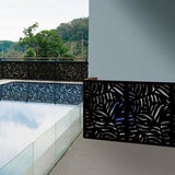OUTDECO 4 ft. x 3 ft. Black Paradise Hardwood Composite Decorative Wall Decor and Privacy Panel