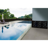 OUTDECO 4 ft. x 3 ft. Black Paradise Hardwood Composite Decorative Wall Decor and Privacy Panel