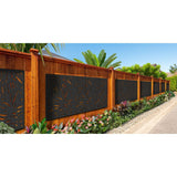 OUTDECO 4 ft. x 3 ft. Black Paradise Hardwood Composite Decorative Wall Decor and Privacy Panel