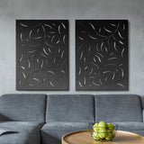 OUTDECO 4 ft. x 3 ft. Black Leafspray Hardwood Composite Decorative Wall Decor and Privacy Panel