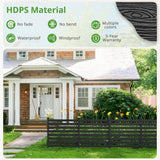 38 in. W x 46 in. H Black Outdoor No Dig Fence Poly Plastic Picket Fence Panel Decorative Garden Privacy Fence(4-Pack)