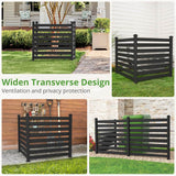 38 in. W x 46 in. H Black Outdoor No Dig Fence Poly Plastic Picket Fence Panel Decorative Garden Privacy Fence(4-Pack)