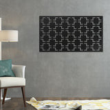 Decorative Outdoor Metal Privacy Screen Panel Checkered Pattern in Black