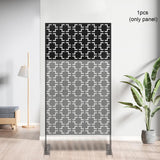 Decorative Outdoor Metal Privacy Screen Panel Checkered Pattern in Black