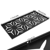 Decorative Outdoor Metal Privacy Screen Panel Flower Pattern in Black