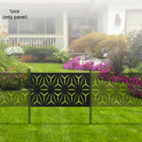 Decorative Outdoor Metal Privacy Screen Panel Flower Pattern in Black