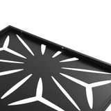 Decorative Outdoor Metal Privacy Screen Panel Flower Pattern in Black
