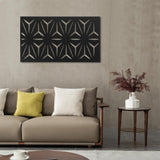 Decorative Outdoor Metal Privacy Screen Panel Flower Pattern in Black