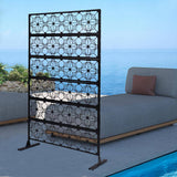 Outdoor Privacy Screens and Panels for Patio Metal Privacy Fence Screen with Freestanding Decorative Room Divider