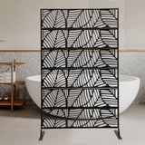5.94 ft. x 3.72 ft. Black Hollow Outdoor Privacy Screens Freestanding Metal Privacy Fence Screen Decorative Room Divider