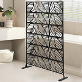 5.94 ft. x 3.72 ft. Black Hollow Outdoor Privacy Screens Freestanding Metal Privacy Fence Screen Decorative Room Divider