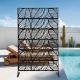 5.94 ft. x 3.72 ft. Black Hollow Outdoor Privacy Screens Freestanding Metal Privacy Fence Screen Decorative Room Divider