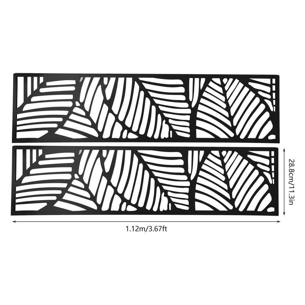 5.94 ft. x 3.72 ft. Black Hollow Outdoor Privacy Screens Freestanding Metal Privacy Fence Screen Decorative Room Divider