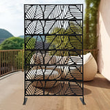 5.94 ft. x 3.72 ft. Black Hollow Outdoor Privacy Screens Freestanding Metal Privacy Fence Screen Decorative Room Divider