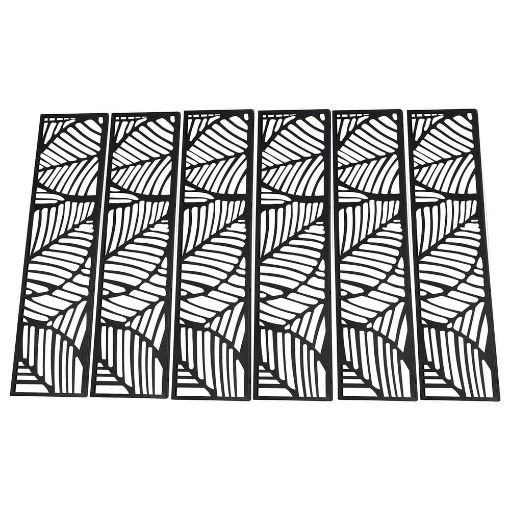 5.94 ft. x 3.72 ft. Black Hollow Outdoor Privacy Screens Freestanding Metal Privacy Fence Screen Decorative Room Divider