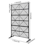 Black Steel Outdoor Privacy Screens for Patio Metal Privacy Fence Screen with Freestanding Decorative Room Divider