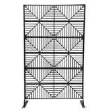 Black Steel Outdoor Privacy Screens for Patio Metal Privacy Fence Screen with Freestanding Decorative Room Divider