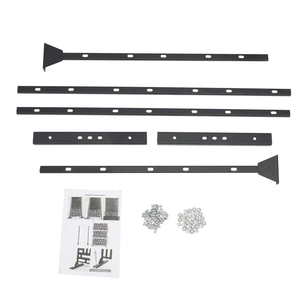 Black Steel Outdoor Privacy Screens for Patio Metal Privacy Fence Screen with Freestanding Decorative Room Divider