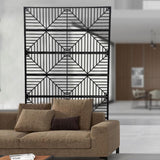 Black Steel Outdoor Privacy Screens for Patio Metal Privacy Fence Screen with Freestanding Decorative Room Divider