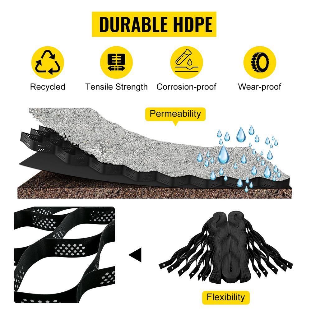 Unbranded Ground Grid 25 ft x 9.5 ft Rectangular Plastic Paver 1-Piece 237.5 sq. ft. 1885 lbs. Weight Limit & 3in. Depth Permeable