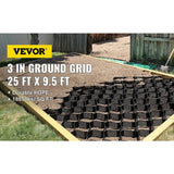 Unbranded Ground Grid 25 ft x 9.5 ft Rectangular Plastic Paver 1-Piece 237.5 sq. ft. 1885 lbs. Weight Limit & 3in. Depth Permeable