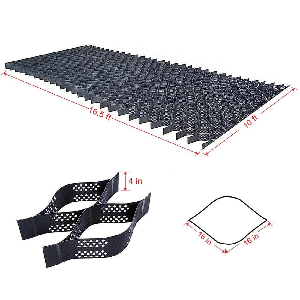 Wellco 10 ft. x 16.5 ft. x 4 in. L Series Plastic Ground Geo Grid Driveway Ground Pavers Geocell