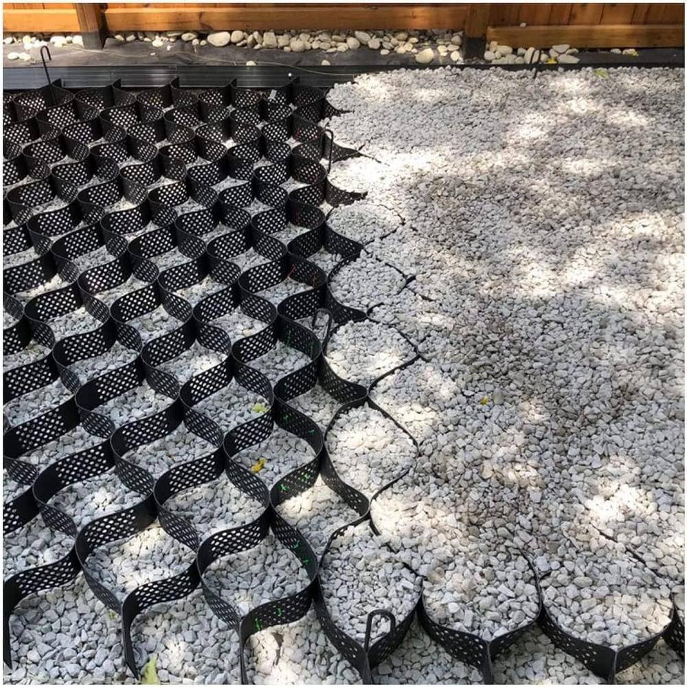 Wellco 10 ft. x 26 ft. x 2 in. S Series Plastic Ground Geo Grid Driveway Ground Pavers Geocell, with 16 J Steel Rebar